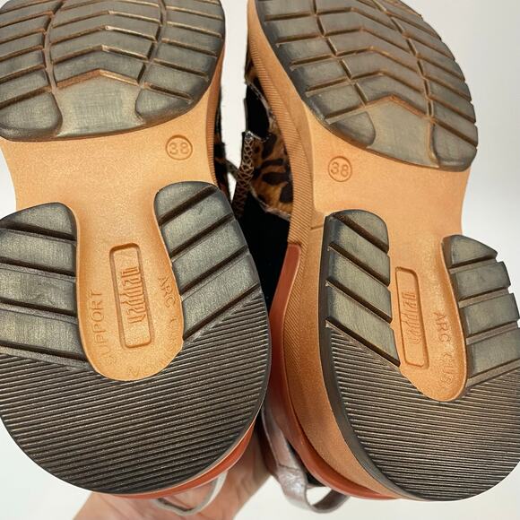 Vaddia 38 / 7.5 Calf Hair Leather Sneakers Metallic Cheetah Print - Picture 10 of 12